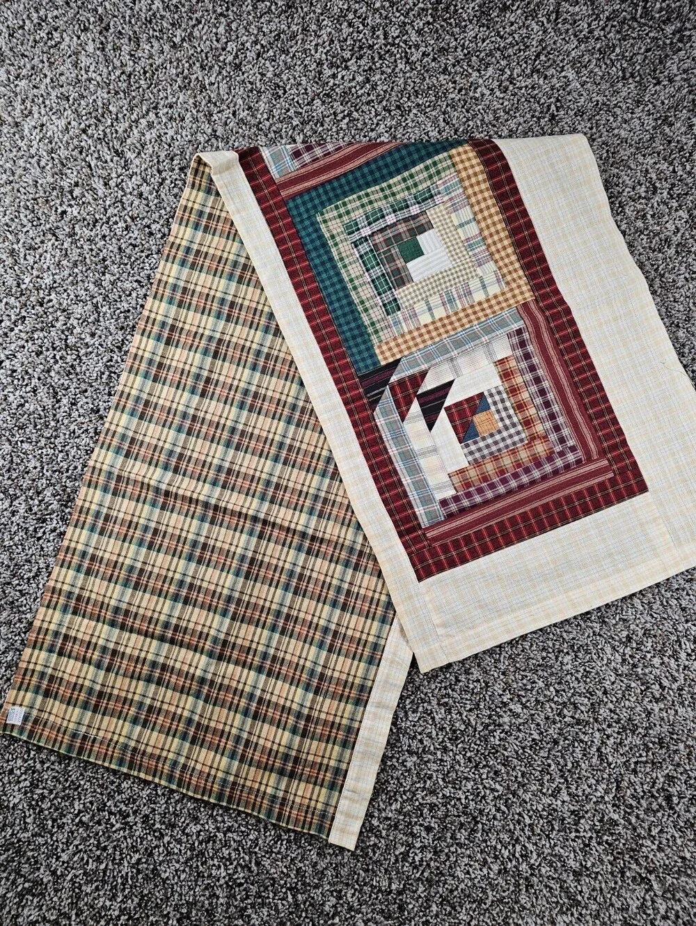 Vintage Handmade Quilt Quilted Window Valance Curtain Country Cabin Cottagecore